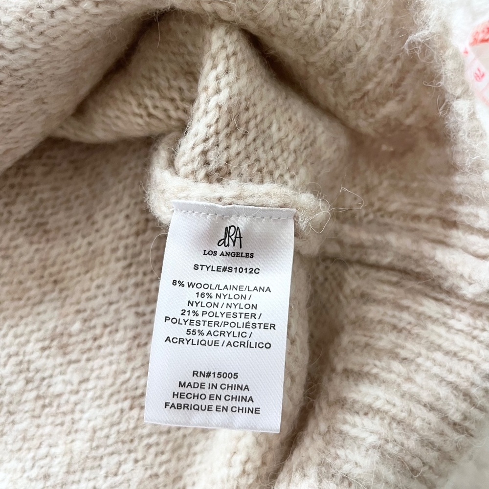 dRA Anthropologie Wool Blend Sweater Floral Embroidery Detailing Puff Sleeves - Picture 7 of 10